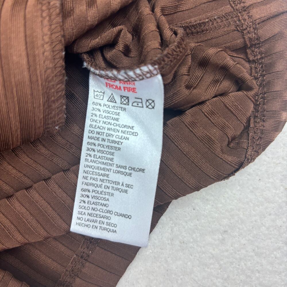 iets frans Ribbed Long Sleeve Sweater Womens S Chocolate Kali Full Zip Track Top - Picture 5 of 8